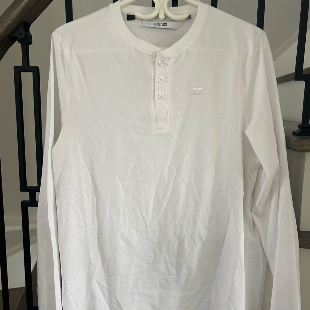 Joe's Jeans White Henley Shirt